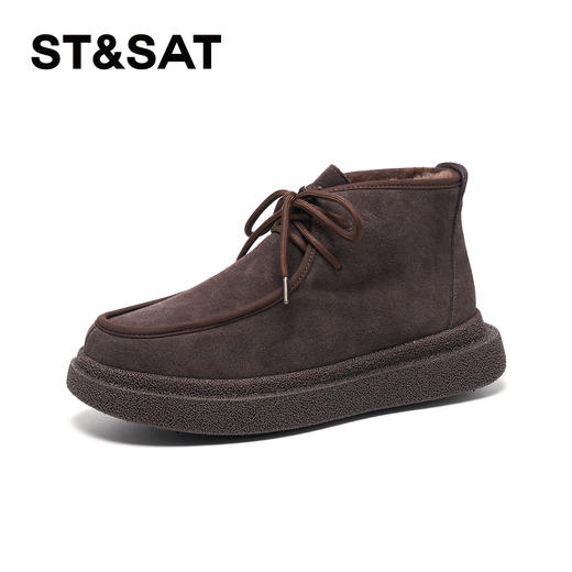 星期六男士复古百搭厚绒保暖雪地靴SSD412A551 商品图1