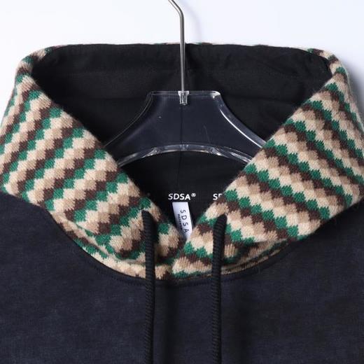 WY1539SDSA男士秋冬新款痞帅男装潮牌扎染拼接针织连帽卫衣百搭时尚上衣 商品图2