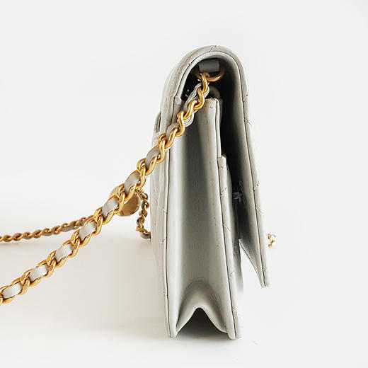 【95新】CHANEL香奈儿AP1450 B02916 NL30323C浅灰蓝色金球woc链条包单肩斜挎包女士 151225NJS20 商品图3