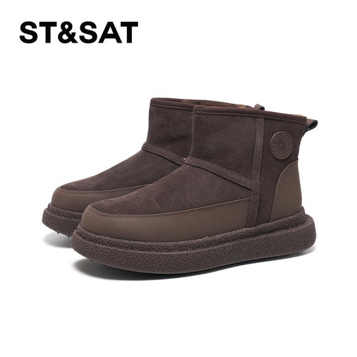 星期六男士质感拼接时尚保暖雪地靴SSD412A553 商品图3