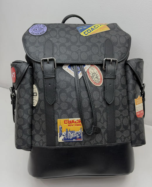 蔻c老花徽章双肩包书包 商品图8