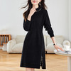 丁摩 收腰连衣裙气度气质高级感开叉毛衣裙9611 商品缩略图3