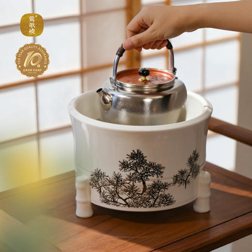 【莺歌烧旗舰店】染付绣绘竹节火钵·钛壶套装 商品图3
