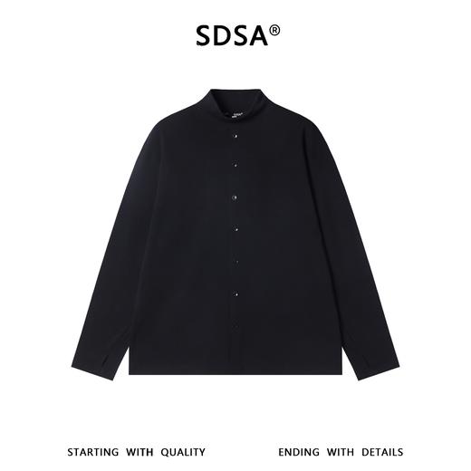 T5098SDSA男士秋冬新款痞帅男装韩版简约拼接纽扣装饰立领长袖T恤百搭 商品图1