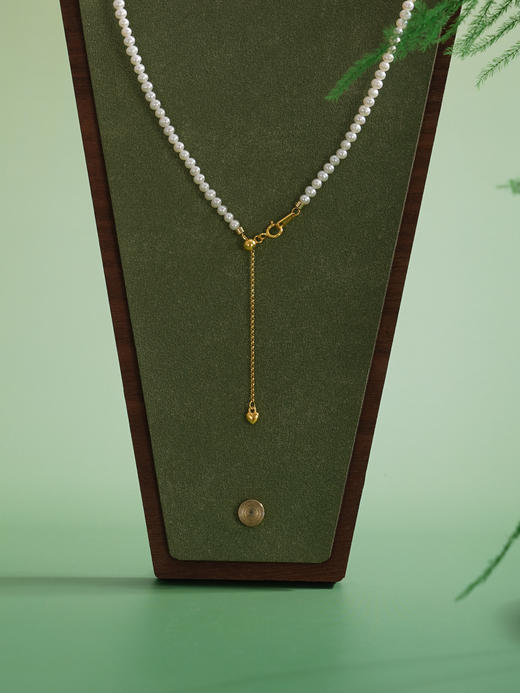 子佩集【福乐共生】银S925珍珠项链【QNX0015】3mm珠大吉镀金平安扣2512 商品图3