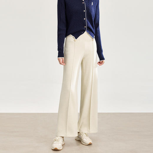 「高货wl」全新升级【铂金会员220/天猫299/差价79】(13454)洛诗琳绒感时尚直筒裤2025秋冬通勤鱼骨线高腰显瘦休闲裤 商品图1