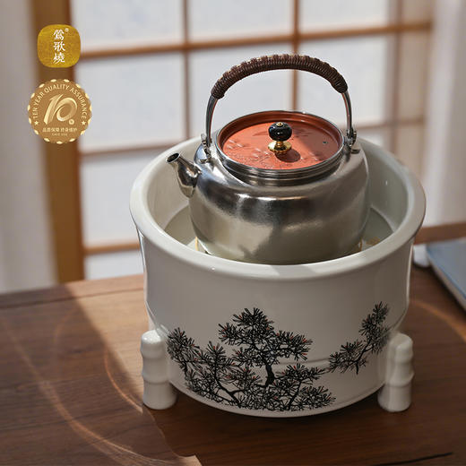 【莺歌烧旗舰店】染付绣绘竹节火钵·钛壶套装 商品图4