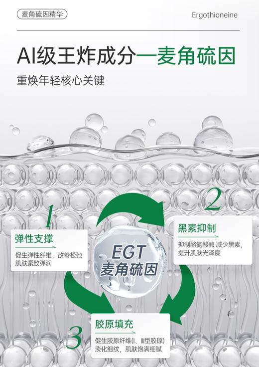 【仅三麦角硫因次抛精华】熟龄肌救星！肌肤焕亮、强韧修护、紧致皮肤！质地轻盈、配方精简，兼具水的清透跟油的滋养！一次一支用完即抛，干净卫生！【NG-J】 商品图4