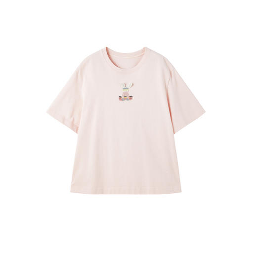 谜底兔子T恤短袖2026年春季新品趣味宽松立体耳朵俏皮女261MT0057 商品图4