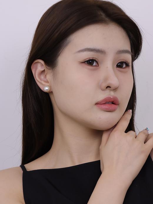 【挚友限定】(经典款)干枯玫瑰色 18K金南洋珍珠耳夹 扁圆形11-12mm 商品图2