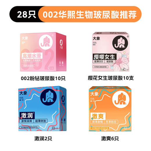 【华熙生物玻尿酸002超薄】大象避孕安全套 华熙生物002玻尿酸组合 商品图1