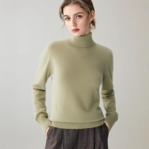 「高货rig」全新升级【铂金会员551/天猫739/差价188】(30544)洛诗琳一线成型半高领羊绒衫2025冬季纯色百搭针织毛衣 商品图0