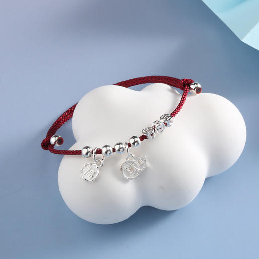 【宏艺珠宝】双钱纳吉·银s925手链 商品图1