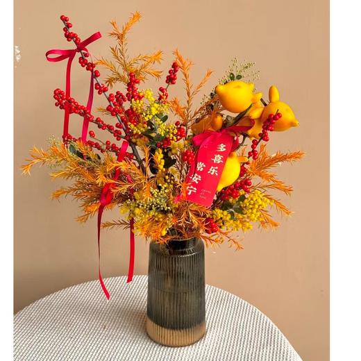 梵汀花园-北美冬青千层金元旦·迎新纳福瓶花/束（不含瓶） 商品图0