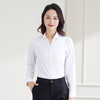 【竹纤维】罗蒙女士衬衫春秋夏季V领显瘦长袖衬衫商务职场通勤衬衣女 商品缩略图6