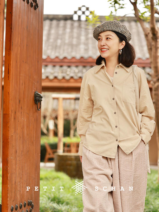 PETIT SCHAN小闪 CLO#1002 At ease 怡然自得 匹马棉灯芯绒休闲长袖衬衫 商品图2