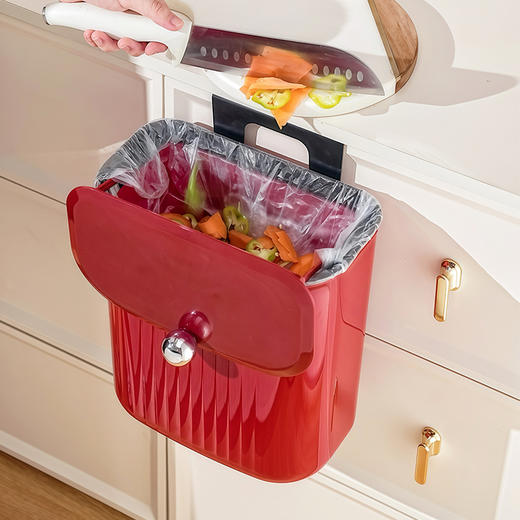 🥳【厨房壁挂式垃圾桶高颜值大容量带盖垃圾筒】🤩新款桌面厨房壁挂式垃圾桶🚮 扔垃圾不再弯腰，使用更轻松‼✅不仅颜值爆表，还有超强承重力 商品图2