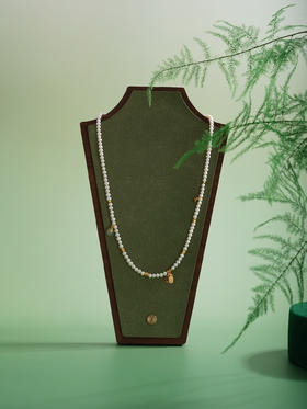 子佩集【福乐共生】银S925珍珠项链【QNX0015】3mm珠大吉镀金平安扣2512