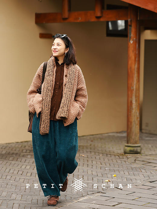 PETIT SCHAN小闪 CLO#1002 At ease 怡然自得 匹马棉灯芯绒休闲长袖衬衫 商品图3