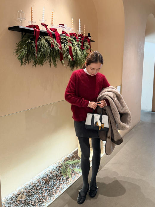 新年氛围感担当|羊毛桑蚕丝山羊绒混纺珠片针织衫 商品图1