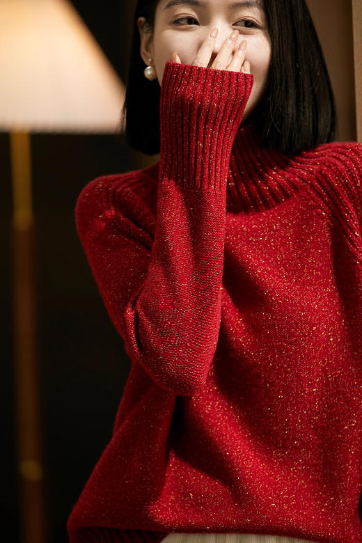 自带闪闪星河浪漫金豆羊毛针织混纺毛衣 商品图9