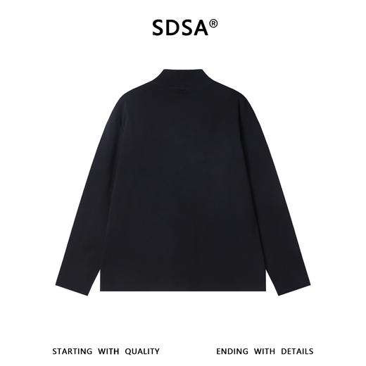 T5098SDSA男士秋冬新款痞帅男装韩版简约拼接纽扣装饰立领长袖T恤百搭 商品图5