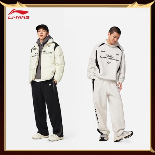 李宁 x LPL联名系列男子直筒保暖宽松机车裤卫裤AKLV849 商品图2