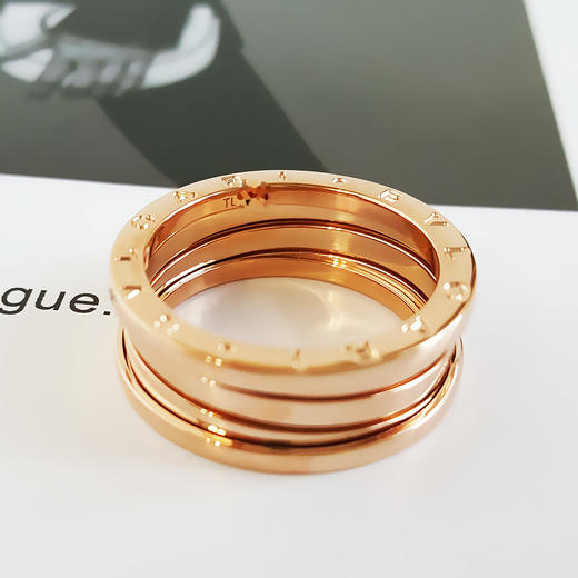 【95新】BVLGARI宝格丽B.zero1系列AN85240518K玫瑰金三环弹簧戒指65号中性款 101225NJS14 商品图4