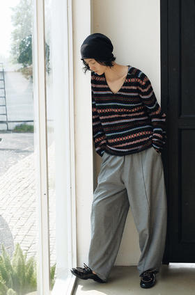 [特价]高支精纺羊毛气球裤 全里衬松紧腰 浅灰色休闲裤