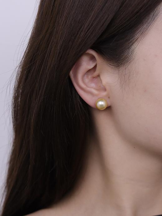 【挚友限定】(经典款)真科研茶金等级 18K金南洋金珠耳夹 商品图0