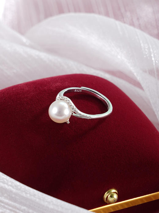 子佩集【霞光之舞】银S925珍珠戒指【HJYJZ006】8mm珠镀金缠绕交织2512 商品图4