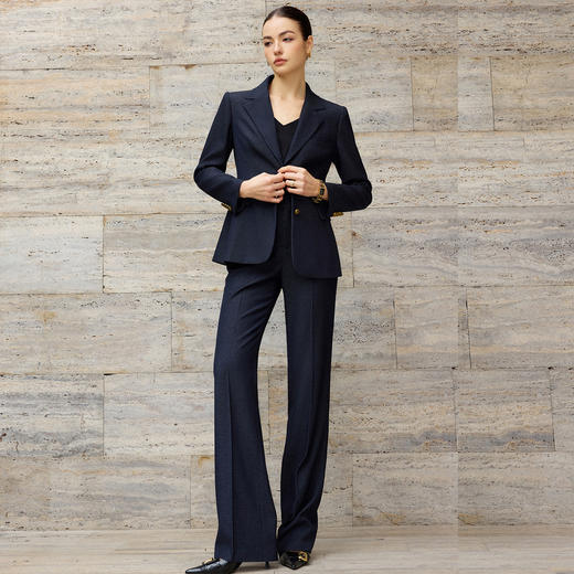 IWY/藏青色西装套装女秋冬三件套职业正装商务通勤马甲西服外套CPM2597 商品图2