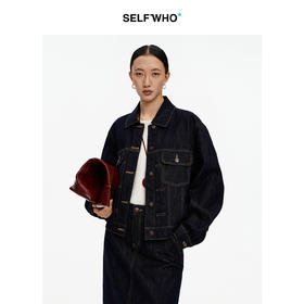 SELFWHO棉混纺复古洗水原色牛仔外套女2026春季新款宽松夹克上衣