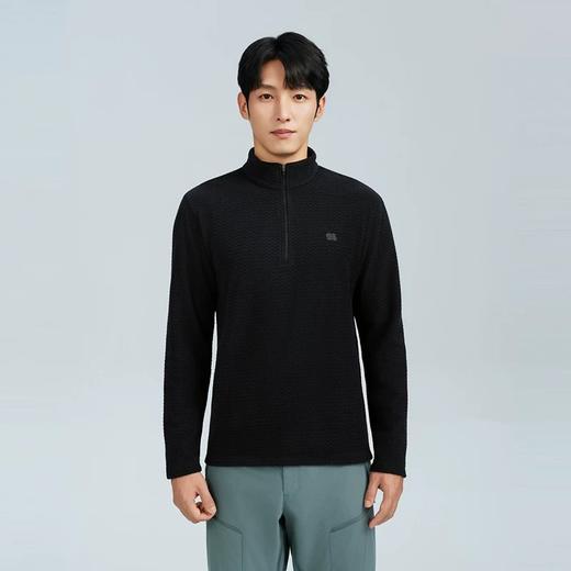 可隆斜纹抓绒衣保暖男士POLARTEC混纺半拉链卫衣 商品图1