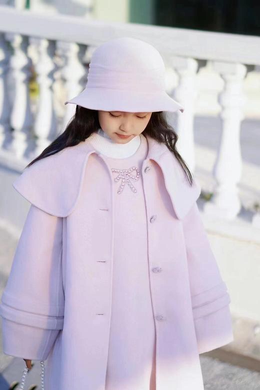 【春上新】8楼琳麦罗 LYNN&MILO 粉色双面呢亮丝A领大衣 吊牌价 商品图2