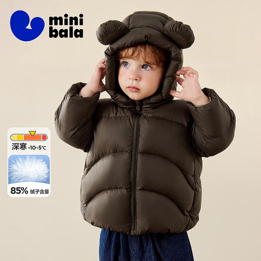 [三防]迷你巴拉男女童宝宝羽绒服保暖小熊防风帽厚2025冬新款 商品图1