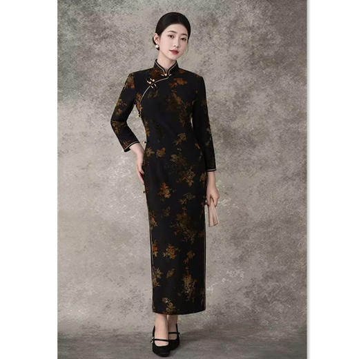 GX老上海复古中国风传统中式长款旗袍2025秋新款旗袍 商品图2