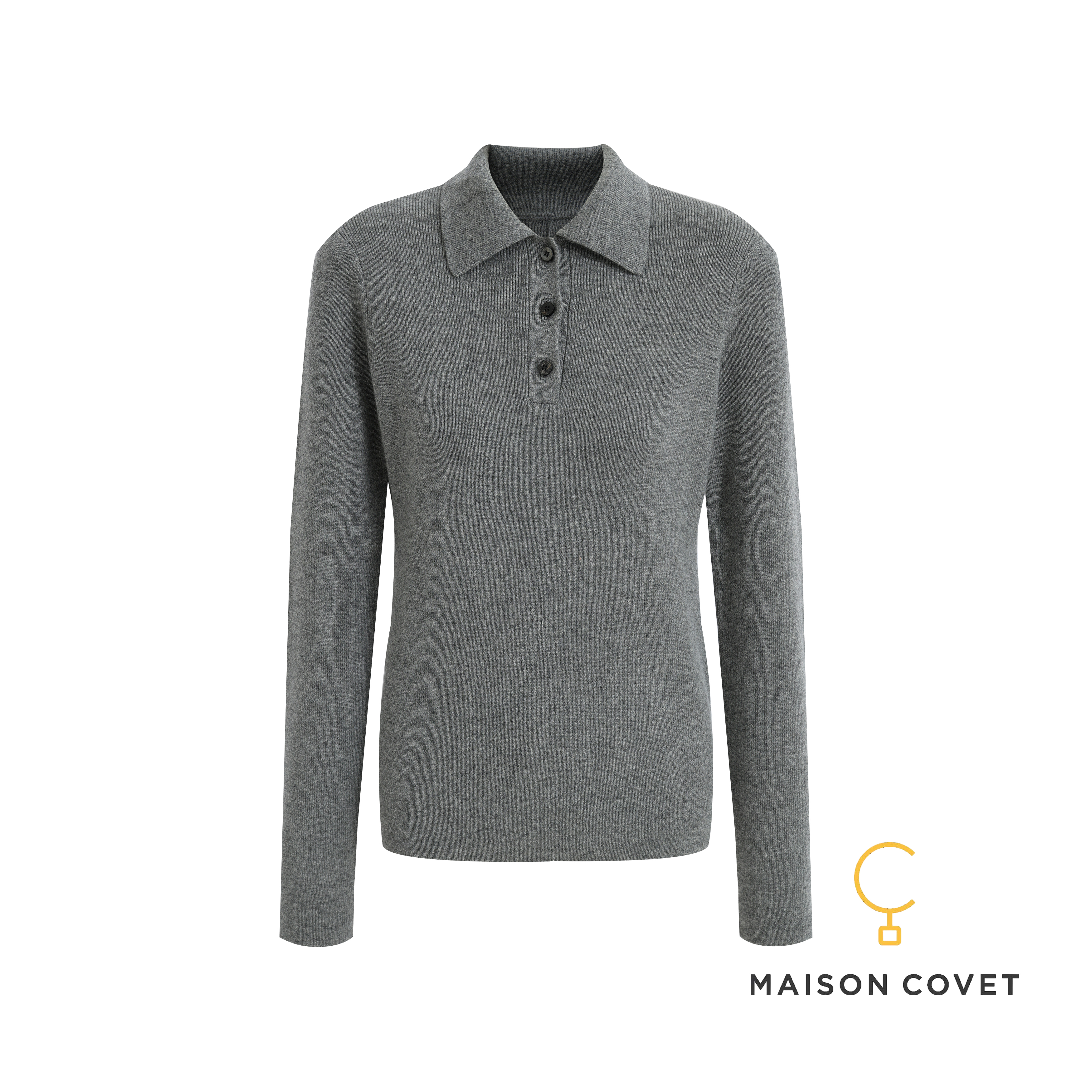 MAISON COVET 纯山羊绒POLO领上衣( 买1赠1活动，不可退单件，需全单退或全单确认收货）