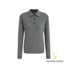 MAISON COVET 纯山羊绒POLO领上衣( 买1赠1活动，不可退单件，需全单退或全单确认收货）