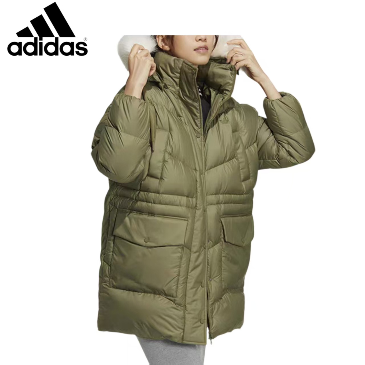 阿迪达斯中长款羽绒服299.9元（线上线下同步销售，不一定有货）456245-TD