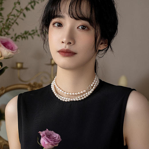 雀说 天然淡水珍珠项链女秋冬长款小米珠双层毛衣链 商品图3