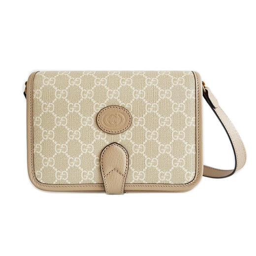 【95新】Gucci古驰Retro系列671620燕麦色老花Retro风琴邮差包单肩斜挎包女士 171225NJS16 商品图0