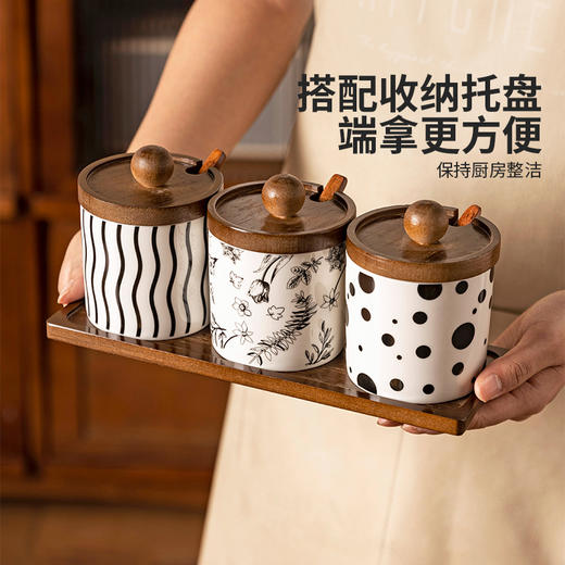 摩登主妇调料罐套装组合陶瓷盐罐厨房家用辣椒猪油罐子调味料瓶罐 商品图4