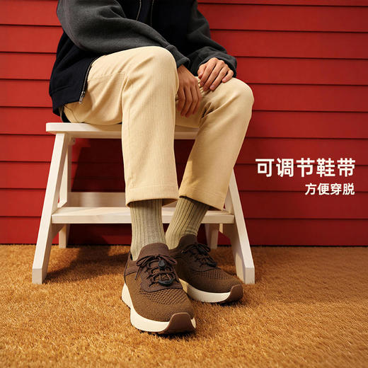 Pansy盼喜男鞋新款商务运动休闲鞋 | 采用飞织+超纤革材质、轻盈透气、单只仅约303g、舒适轻便【HZ】 商品图3