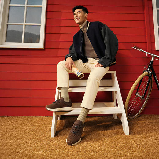 Pansy盼喜男鞋新款商务运动休闲鞋 | 采用飞织+超纤革材质、轻盈透气、单只仅约303g、舒适轻便【HZ】 商品图2