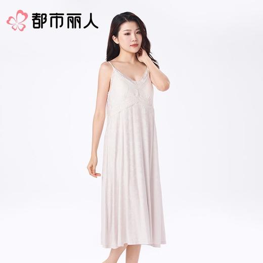 都市丽人女士睡衣针织提花家居服吊带裙棉质吊带裙LHC6A2 商品图2