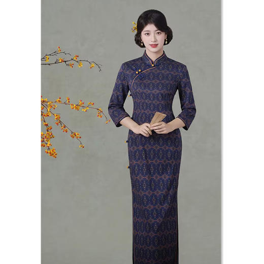 GX老上海复古中国风长款木兰棉大码旗袍2025冬季新款旗袍 商品图2