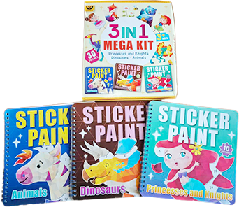 【单套】3 IN 1  英文创意拼图贴纸 （全3册）