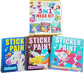 【5套团】3 IN 1  英文创意拼图贴纸 （全3册）