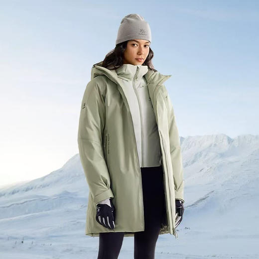 【秒杀价已调 直接拍】凯家女款 中长款 硬壳羽绒服 600蓬 鹅绒服 商品图0